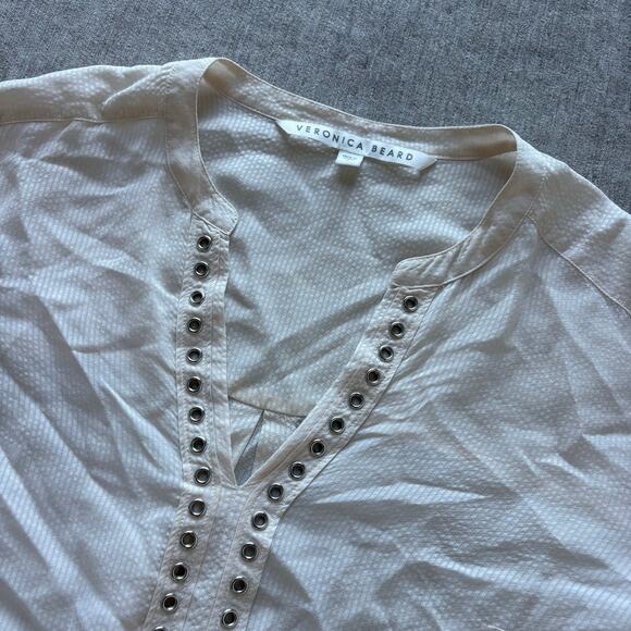 Veronica Beard Cream Blouse Top - Picture 3 of 7